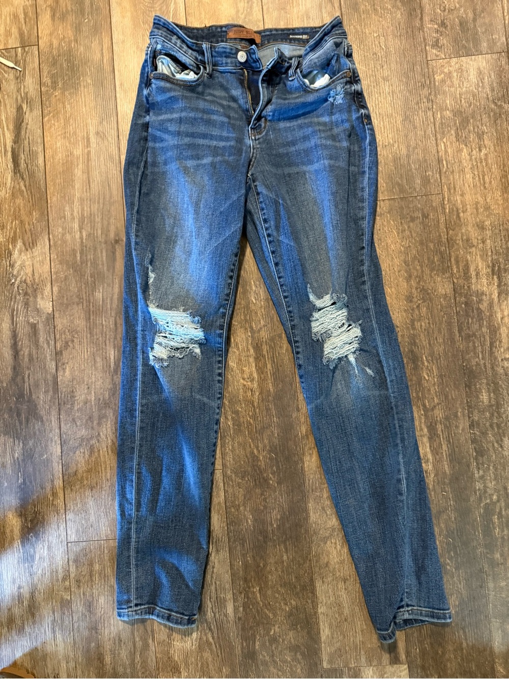 Judy Blue Distressed Dark Blue boyfriend Jeans